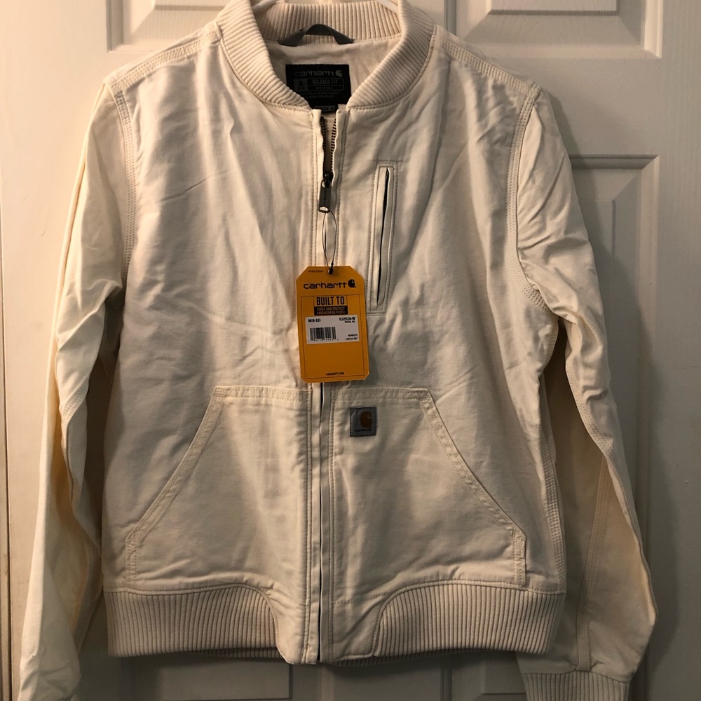 Off white Carhartt jacket . Size Medium (8-10)